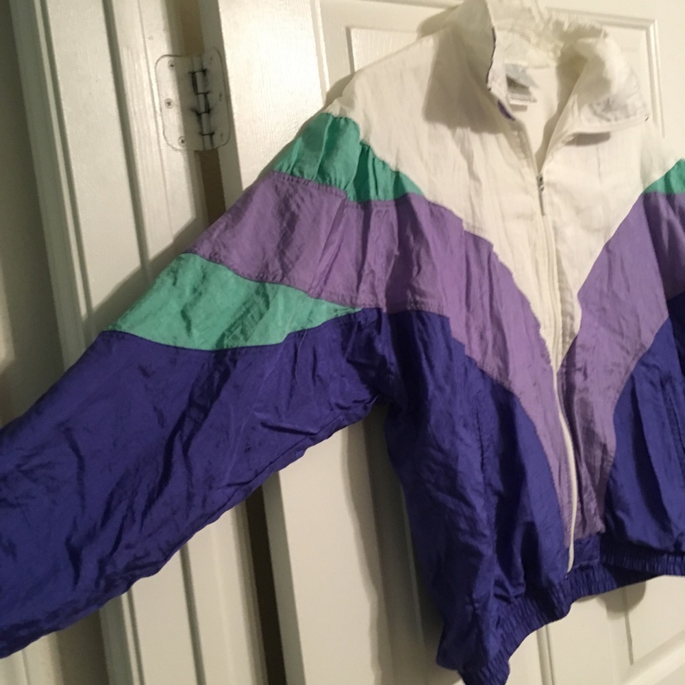 Vtg 90's Adidas Women's windbreaker jacket Sz L - Picture 2 of 5